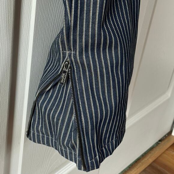 NWOT Major Threads men’s XXL Jastillana Zip Trousers Track Stripe Denim. Stack - Picture 5 of 9